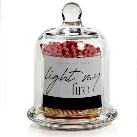 ZODAX Glass Jar with Pink Matches “Light My Fire” Apothecary Guild - NIB - Picture 1 of 6